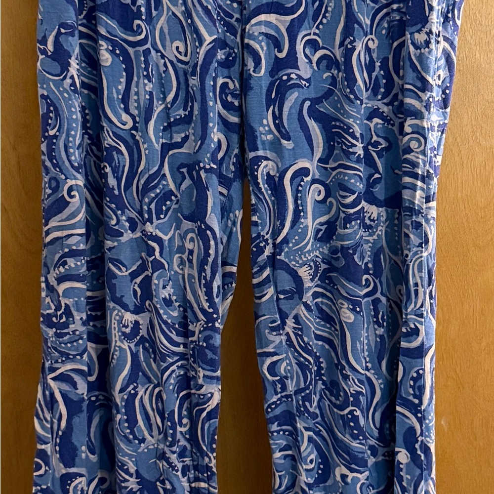 Lilly Pulitzer Blue and White Swirl Pajama Pants